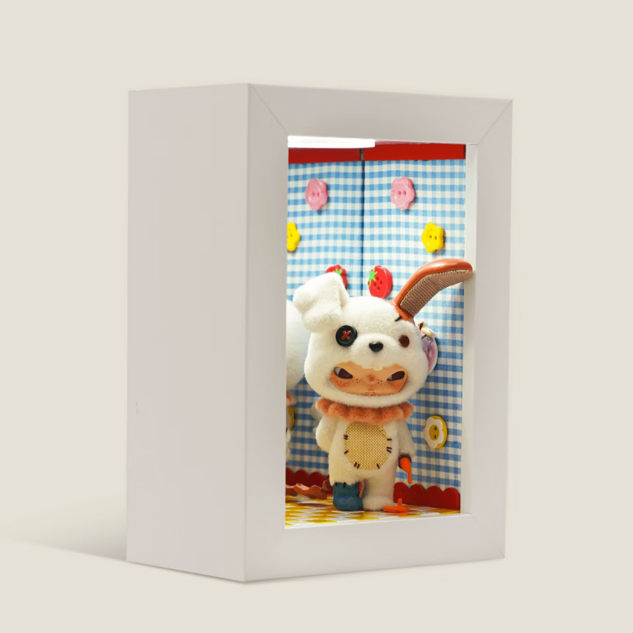 Button Corridor — Infinity Mirror Figure Display Shadow Box