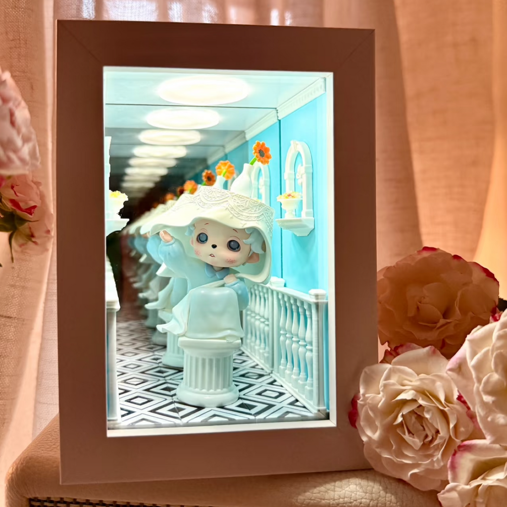 Iris.Heart Trace — Infinity Mirror Figure Display Shadow Box