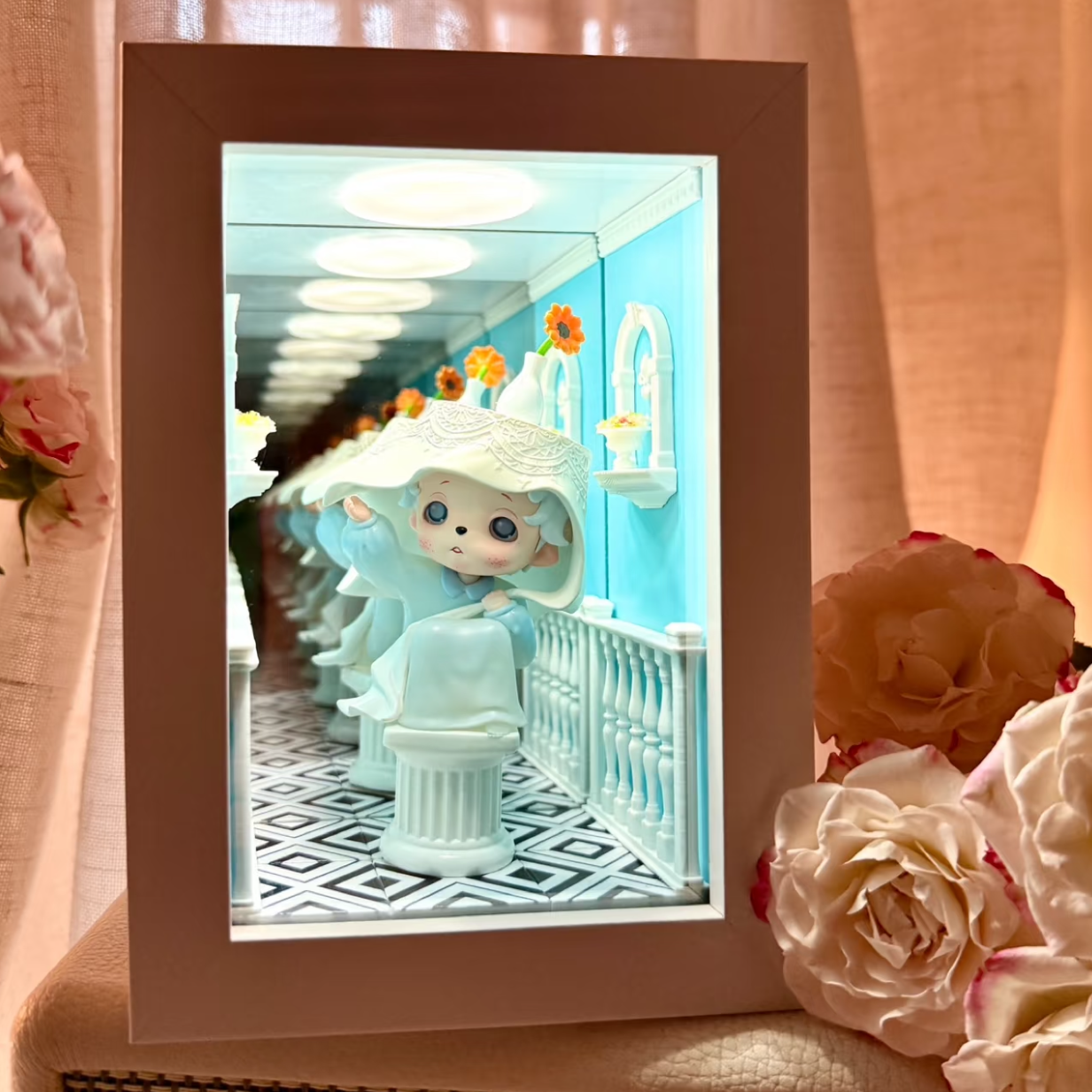 Iris.Heart Trace — Infinity Mirror Figure Display Shadow Box