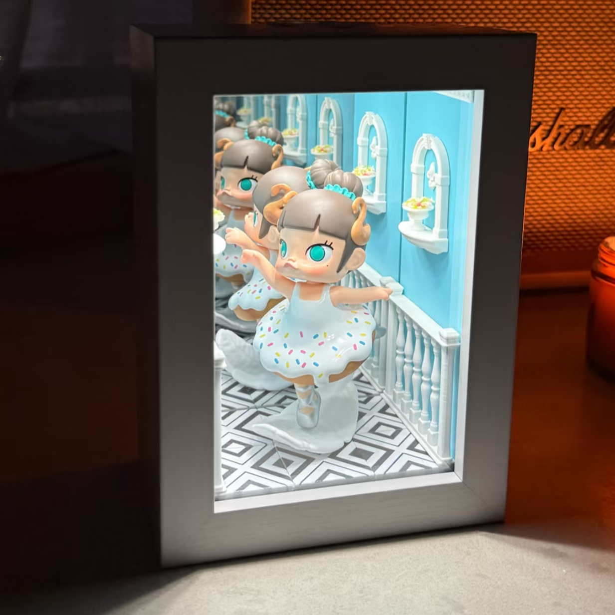 Iris.Heart Trace — Infinity Mirror Figure Display Shadow Box