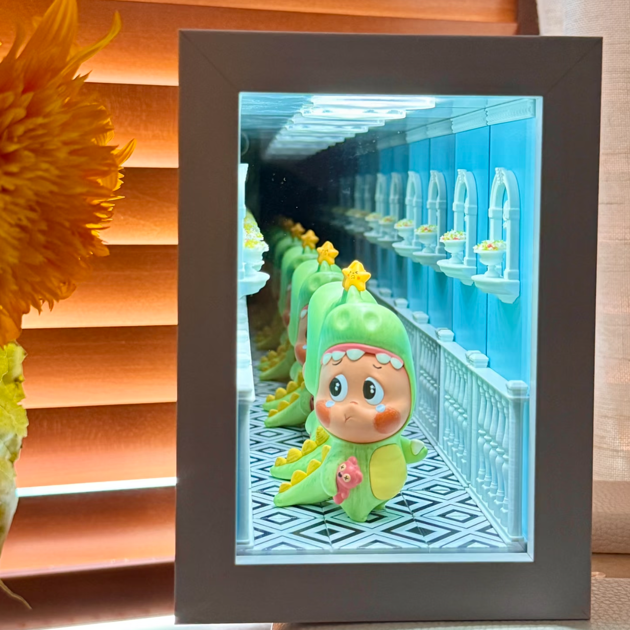 Iris.Heart Trace — Infinity Mirror Figure Display Shadow Box