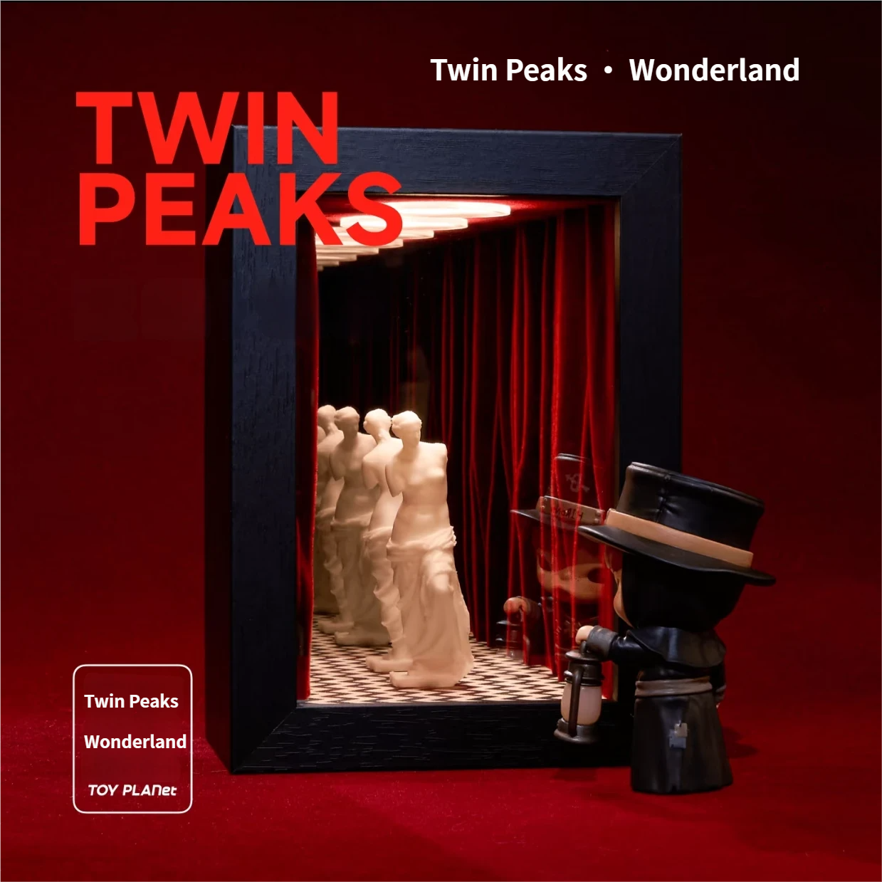 Twin Peaks · Wonderland— vintage infinity mirror art display shadow box